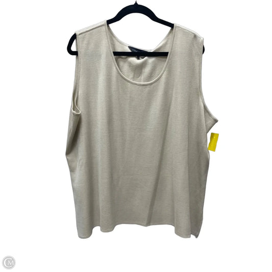 Top Sleeveless By Ming Wang In Tan, Size: 3x