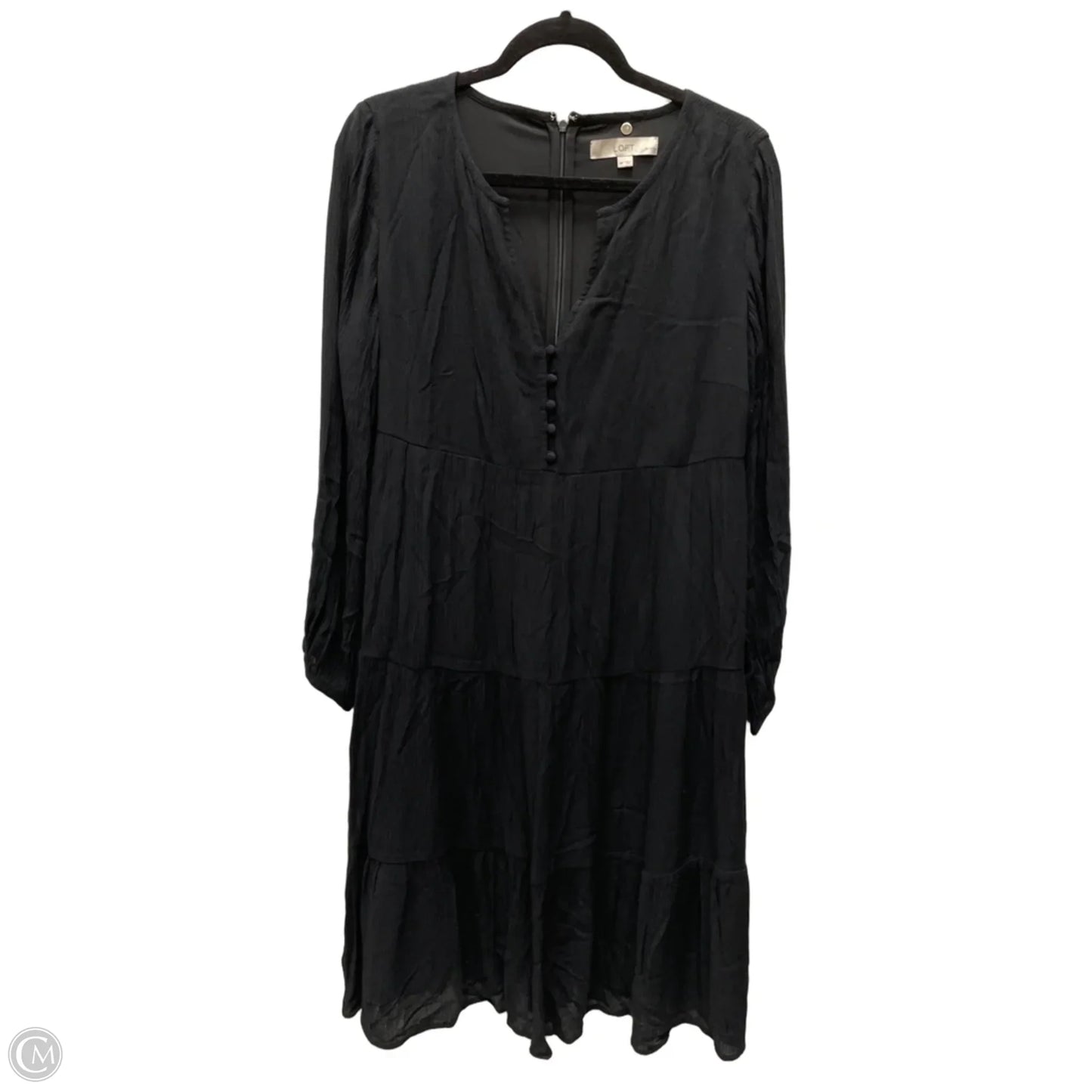 Dress Casual Midi By Loft In Black, Size: Mp
