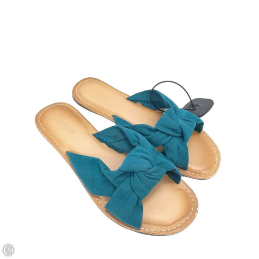 Sandals Flats By Old Navy In Green & Tan, Size: 6