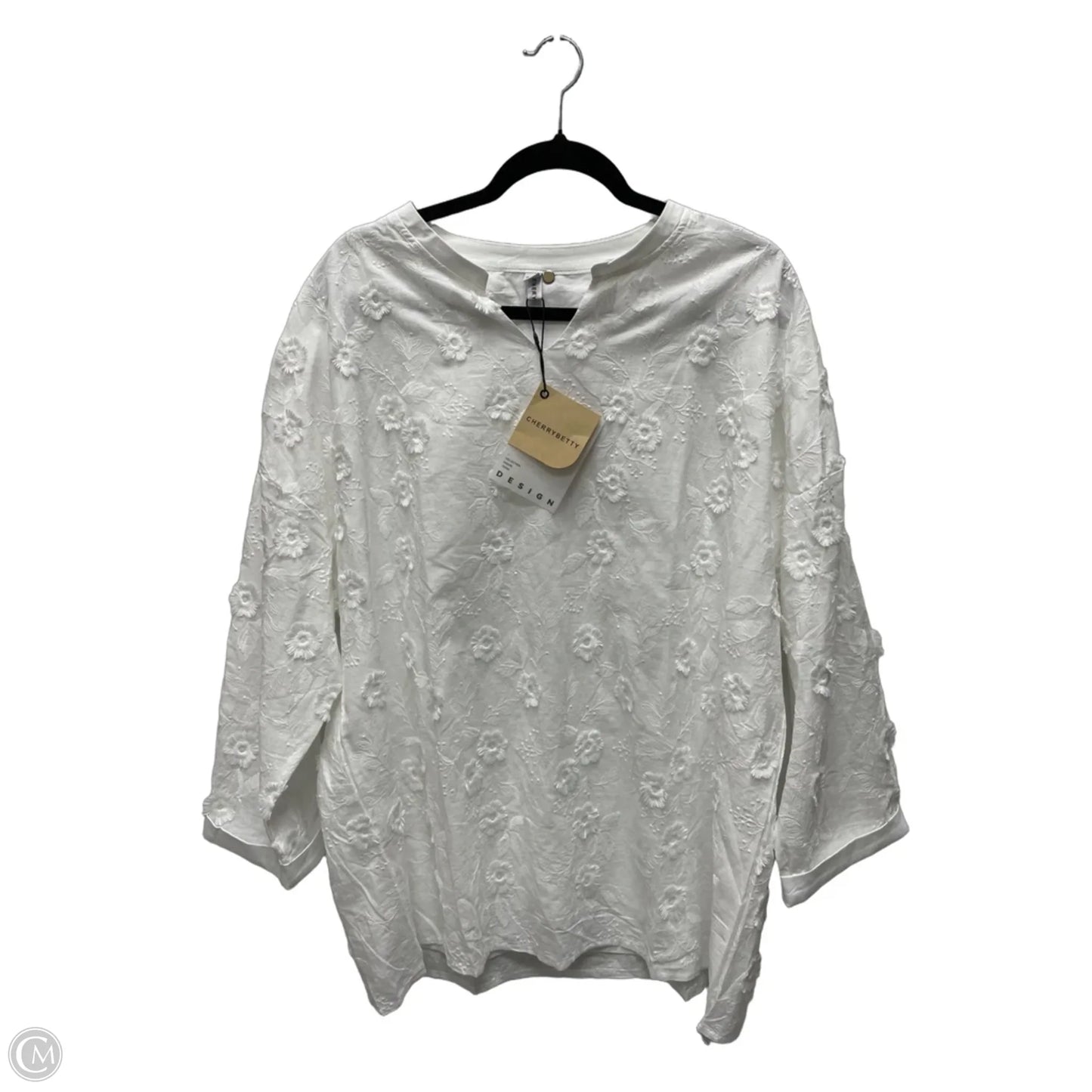 Top Long Sleeve By Clothes Mentor In White, Size: 3x