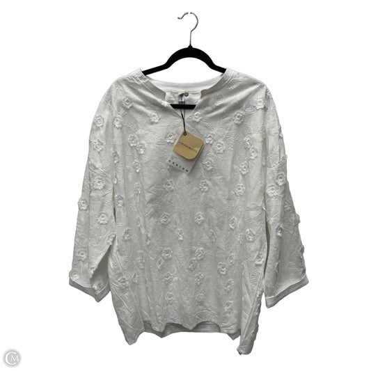 Top Long Sleeve By Clothes Mentor In White, Size: 3x