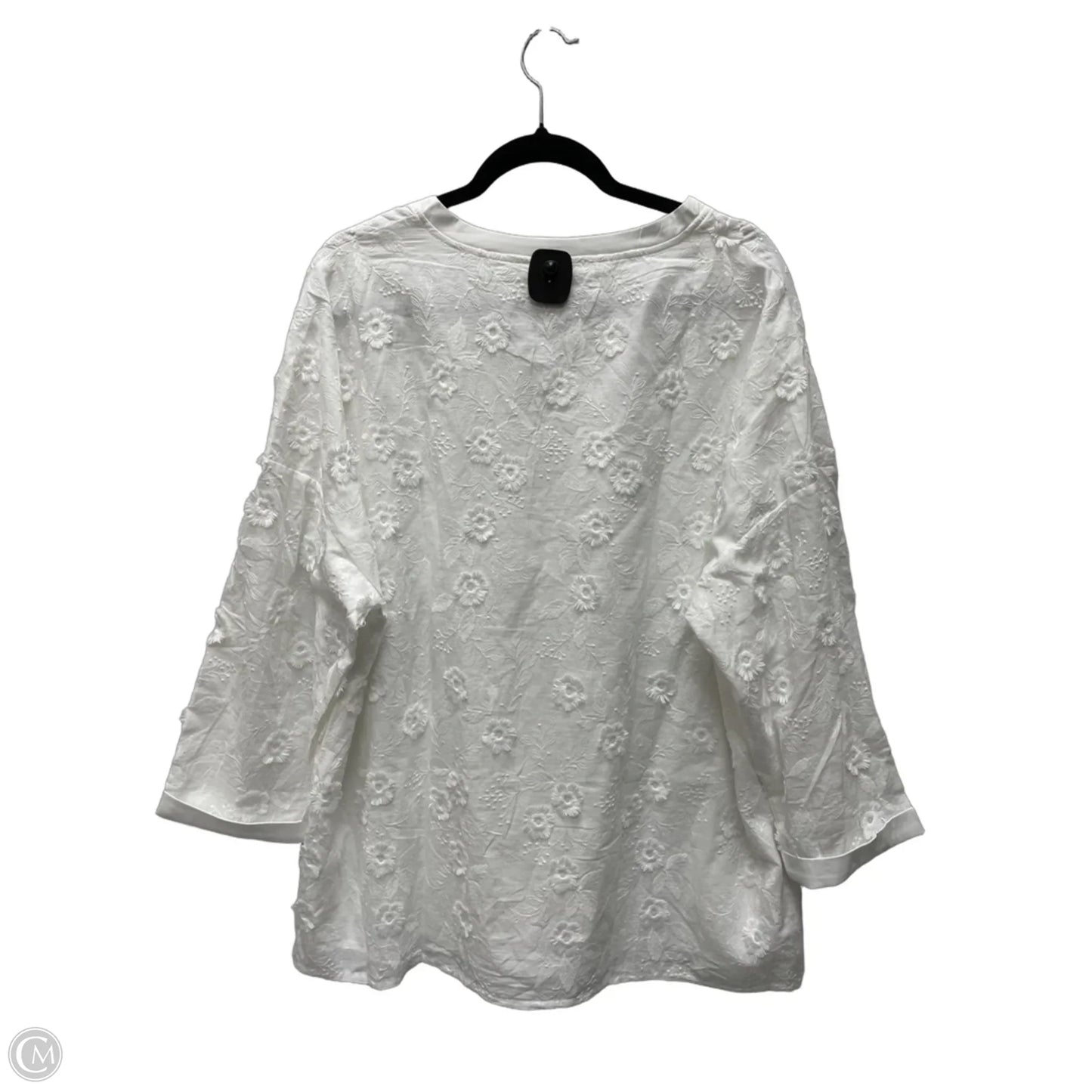 Top Long Sleeve By Clothes Mentor In White, Size: 3x
