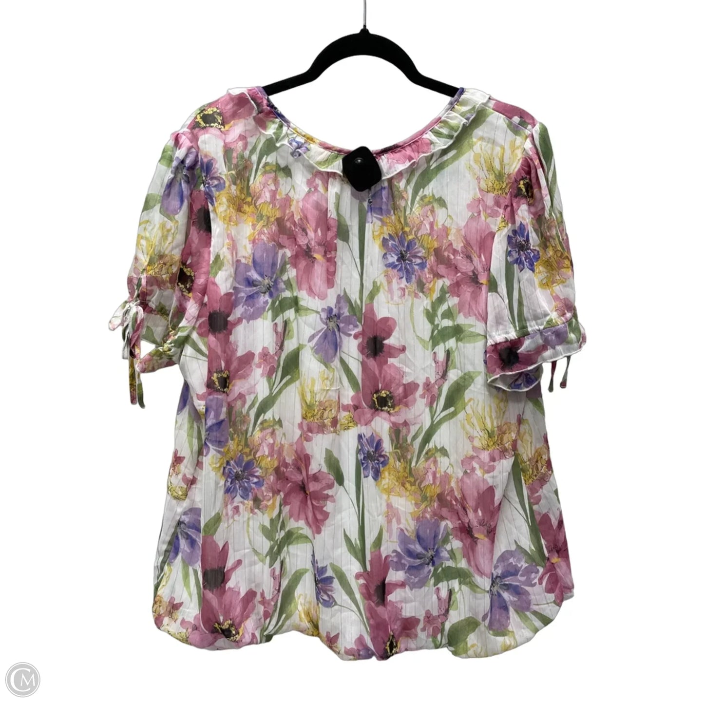 Blouse Short Sleeve By Tamara H In Floral Print, Size: 2x
