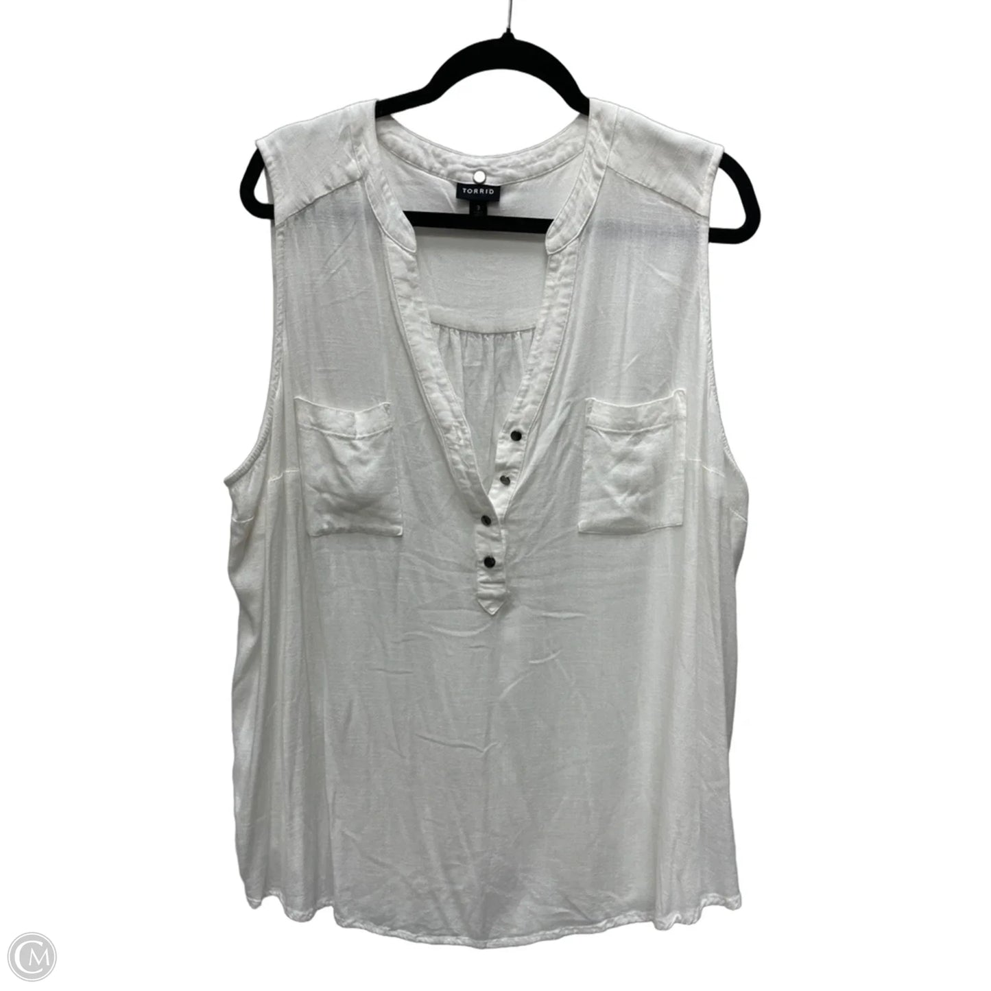 Top Sleeveless By Torrid In Cream, Size: 3x