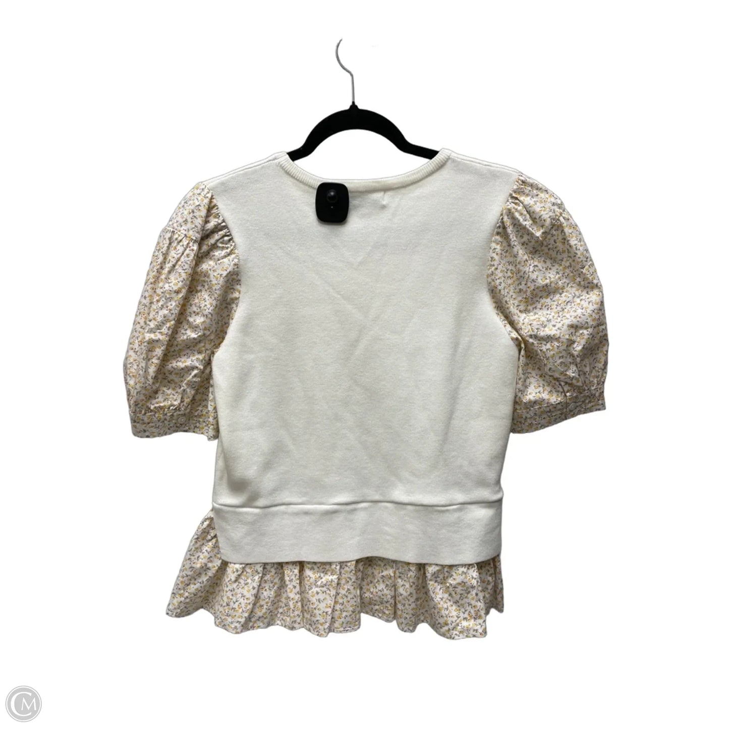 Sweater Short Sleeve By English Factory In Cream, Size: M