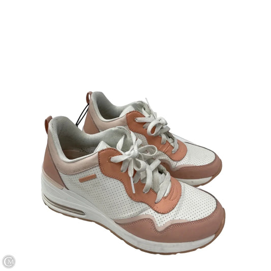 Shoes Sneakers By Skechers In Pink & White, Size: 10