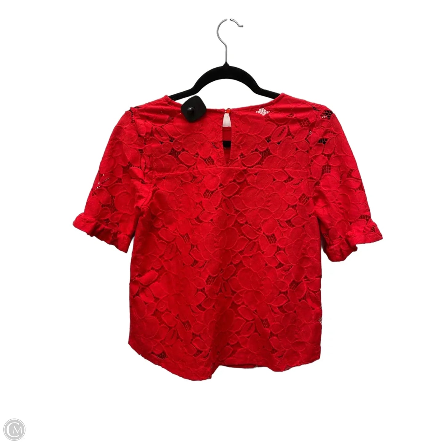 Blouse Short Sleeve By Monteau In Red, Size: S