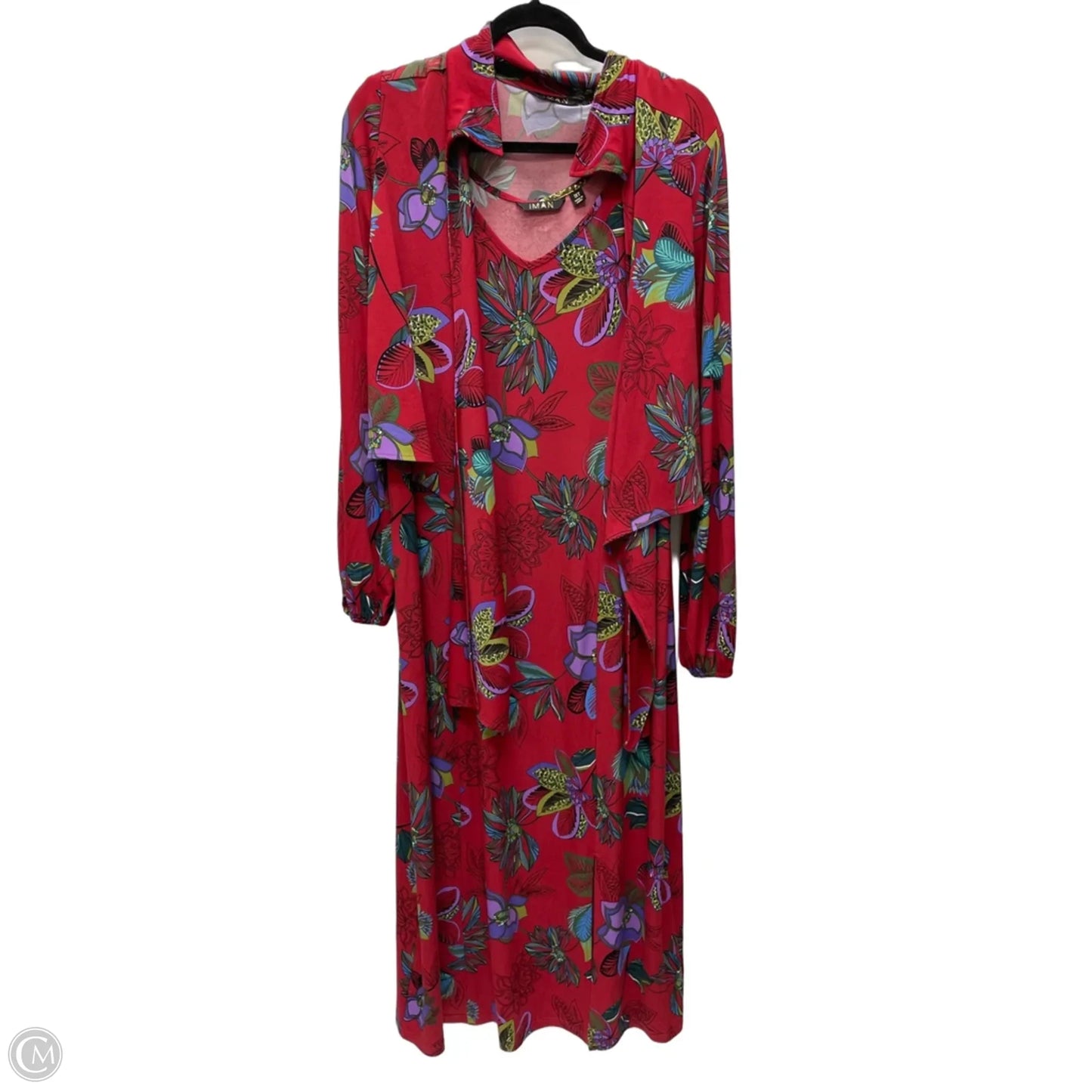 Dress Set 2pc By Iman Hsn In Floral Print, Size: 1x