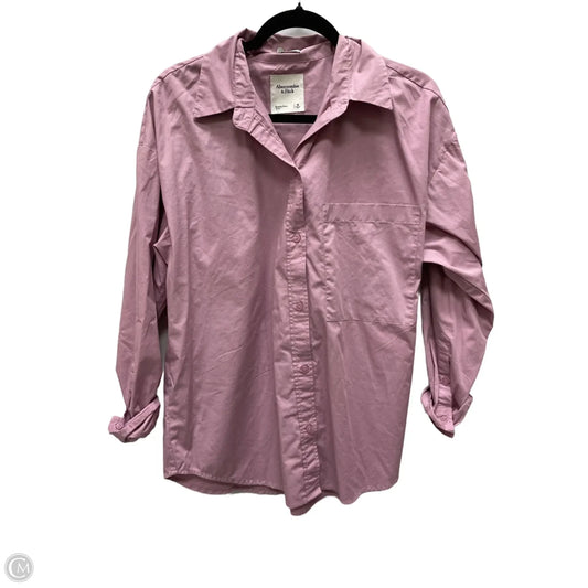 Top Long Sleeve By Abercrombie And Fitch In Purple, Size: M