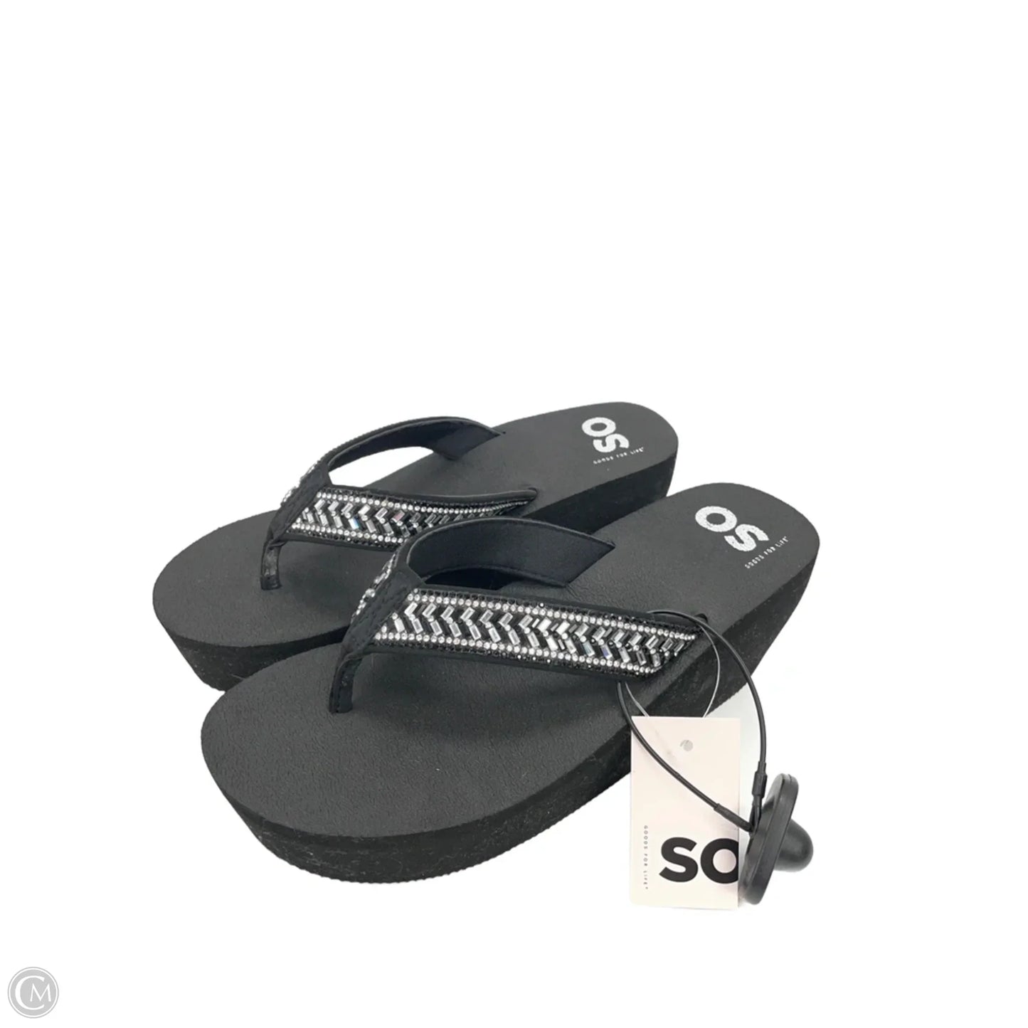 Sandals Heels Wedge By So In Black, Size: 6