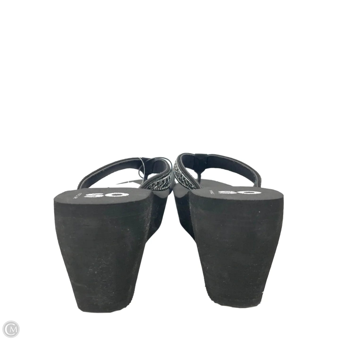 Sandals Heels Wedge By So In Black, Size: 6