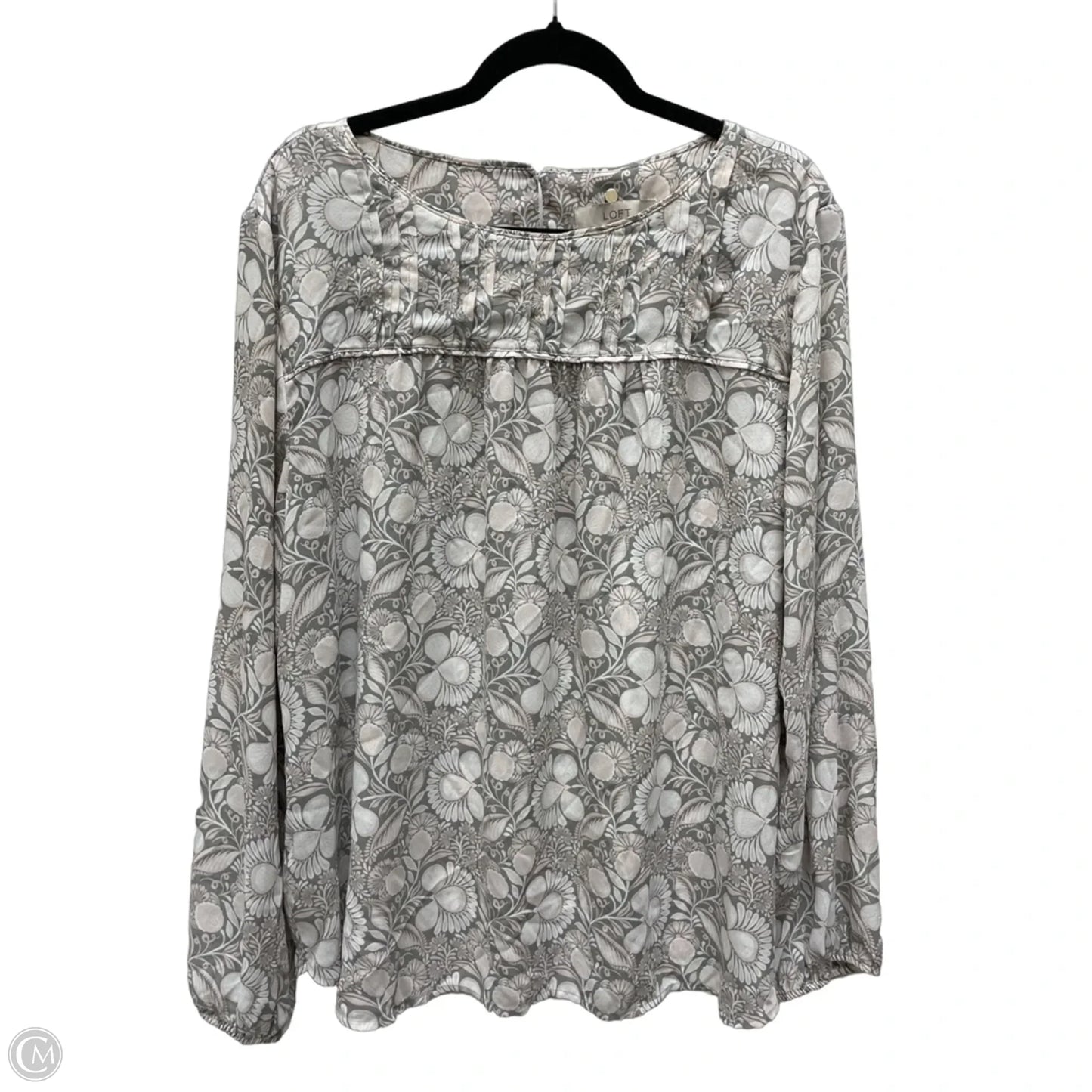 Blouse Long Sleeve By Loft In Floral Print, Size: 2x