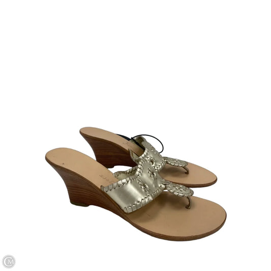 Sandals Heels Wedge By Jack Rogers In Gold, Size: 8