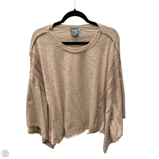 Top Short Sleeve By Arula In Tan, Size: 2x