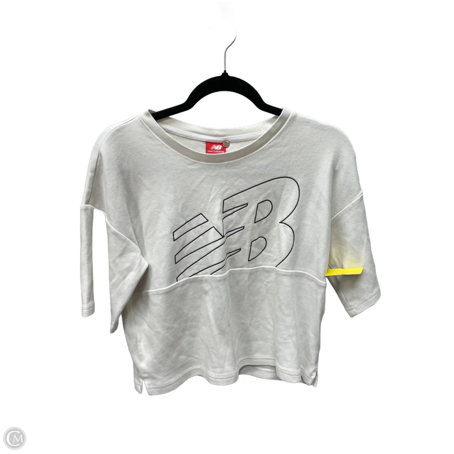 Top Short Sleeve By New Balance In Cream, Size: S