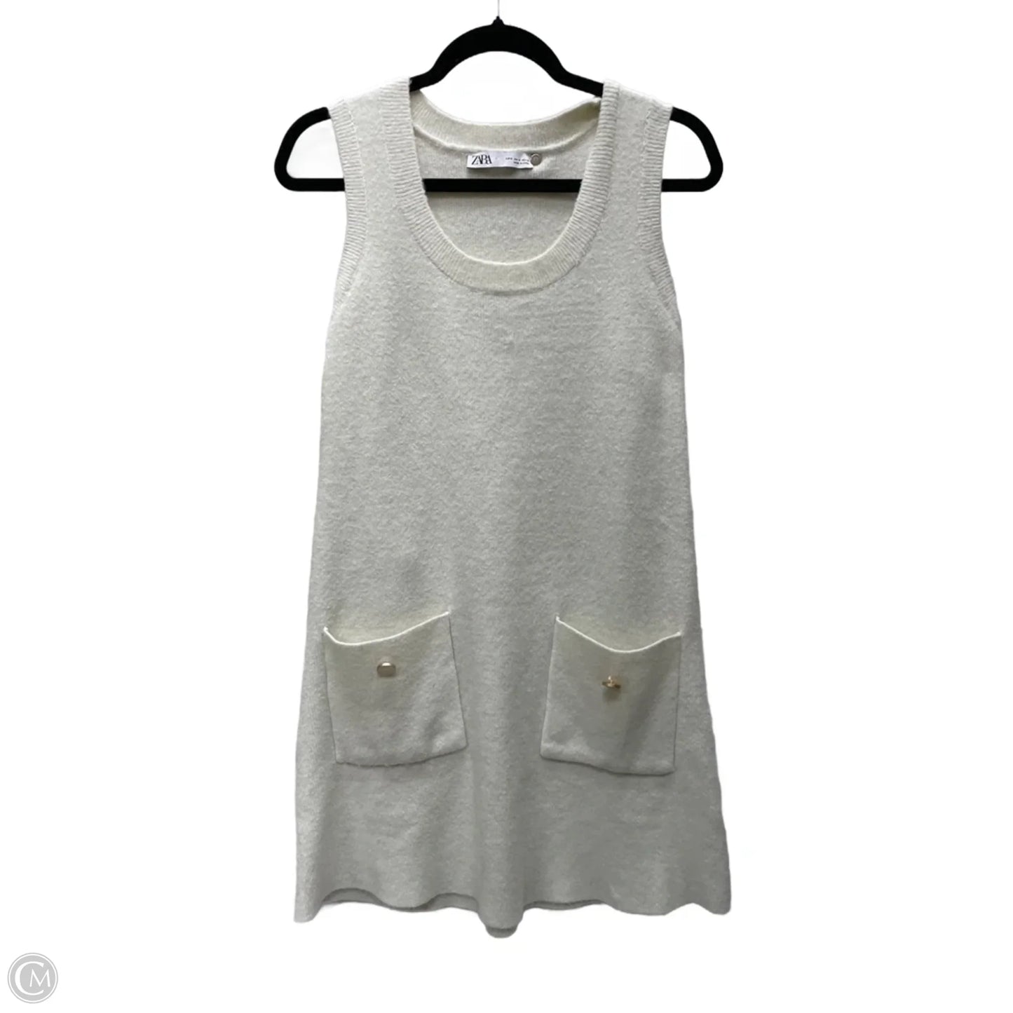 Dress Sweater By Zara In Cream, Size: S