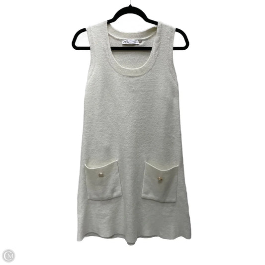 Dress Sweater By Zara In Cream, Size: S