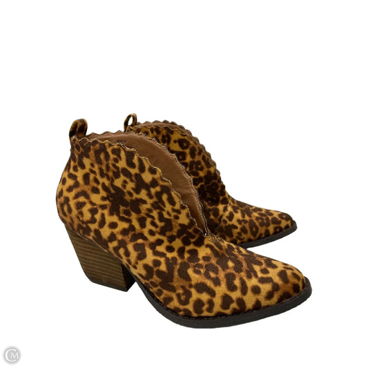 Boots Ankle Heels By Coconuts In Animal Print, Size: 6.5