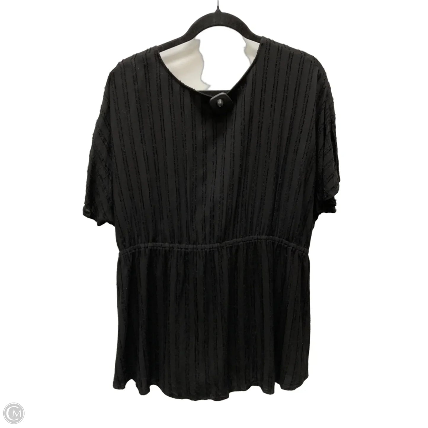 Top Short Sleeve By A Beautiful Soul In Black, Size: 3x