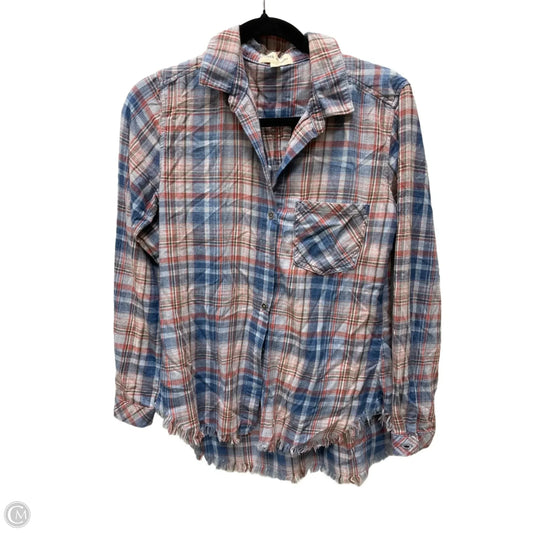 Top Long Sleeve By Cloth & Stone In Plaid Pattern, Size: Xs