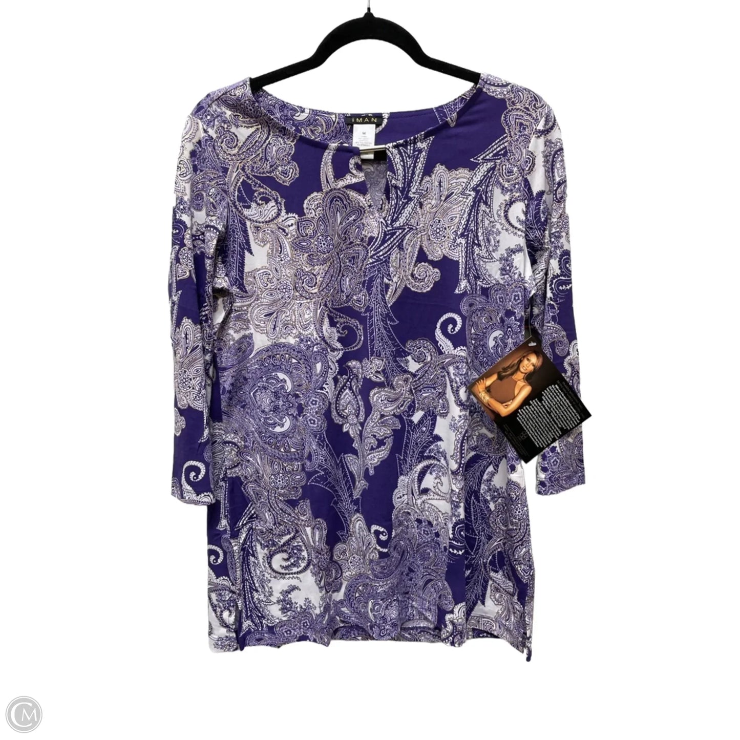 Blouse 3/4 Sleeve By Iman Hsn In Floral Print, Size: M