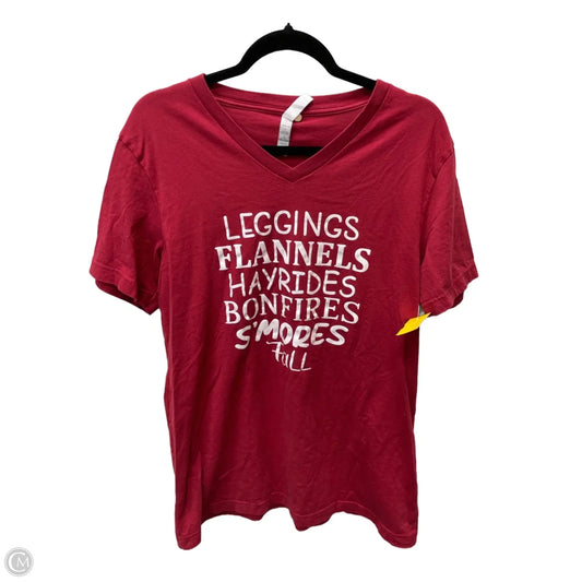 Top Short Sleeve Basic By Bella + Canvas In Red, Size: L