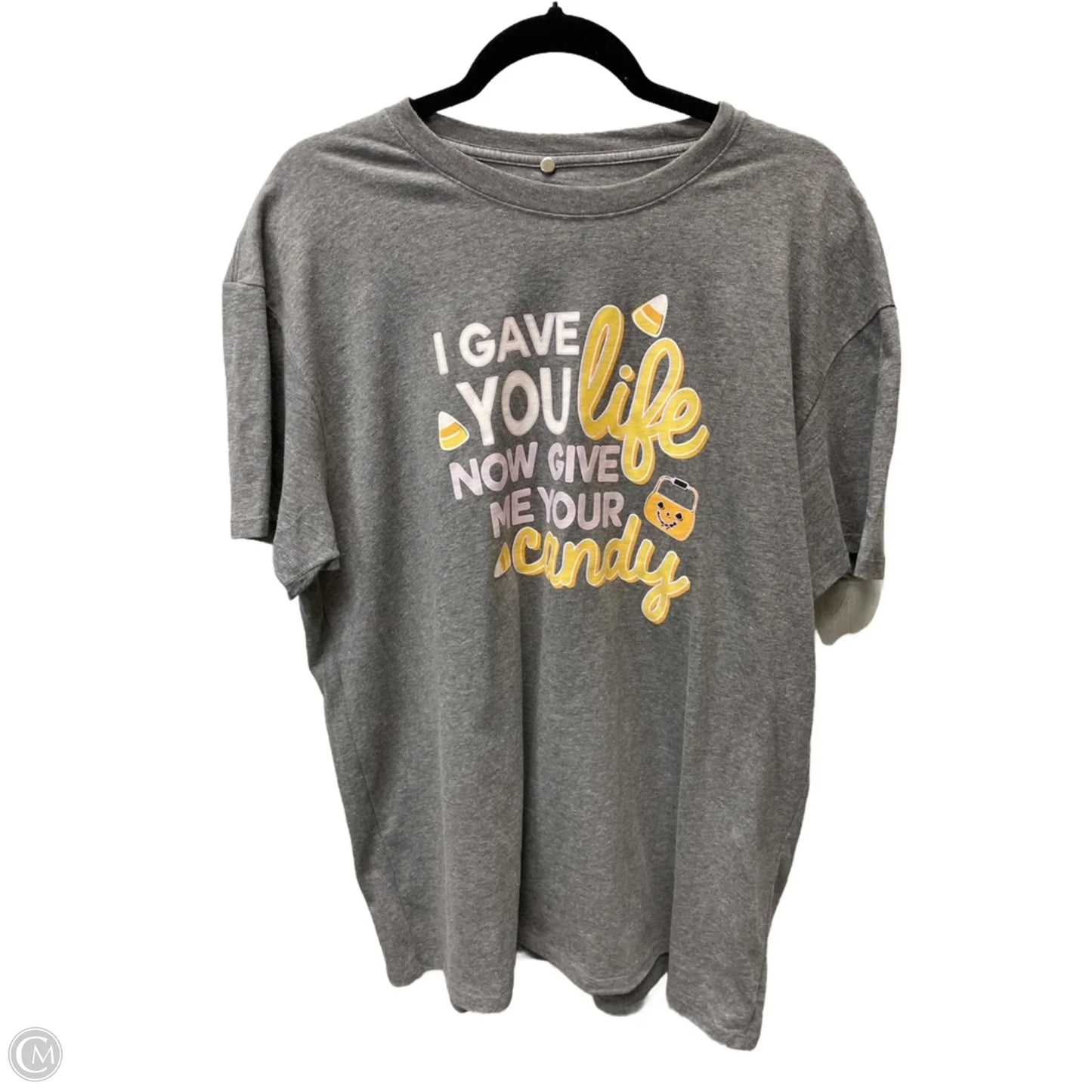 Top Short Sleeve Basic By Clothes Mentor In Grey, Size: Xl