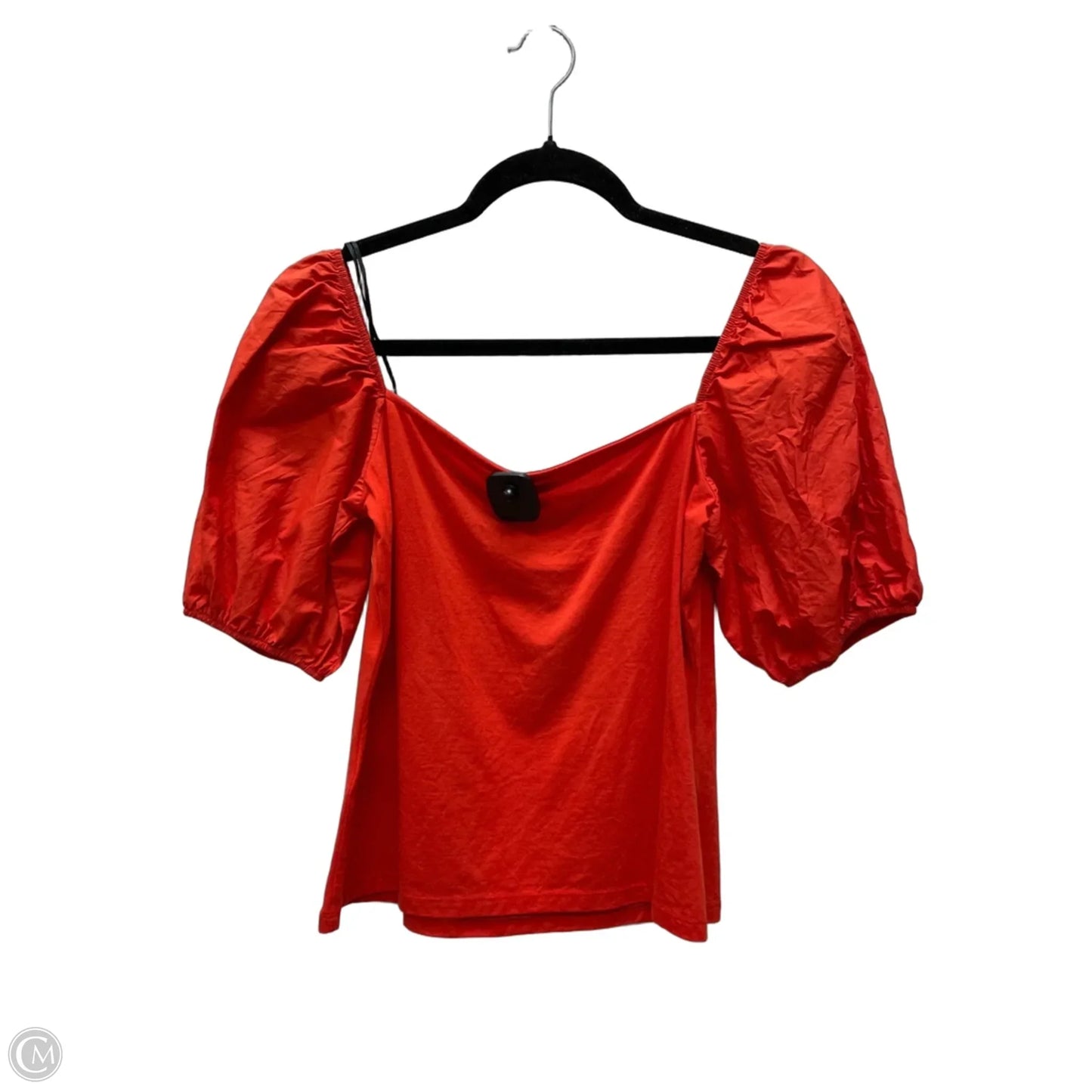 Top Short Sleeve By H&m In Orange, Size: M