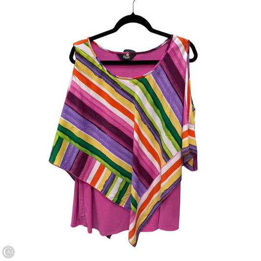 Blouse Sleeveless By Investments In Multi-colored, Size: 2x