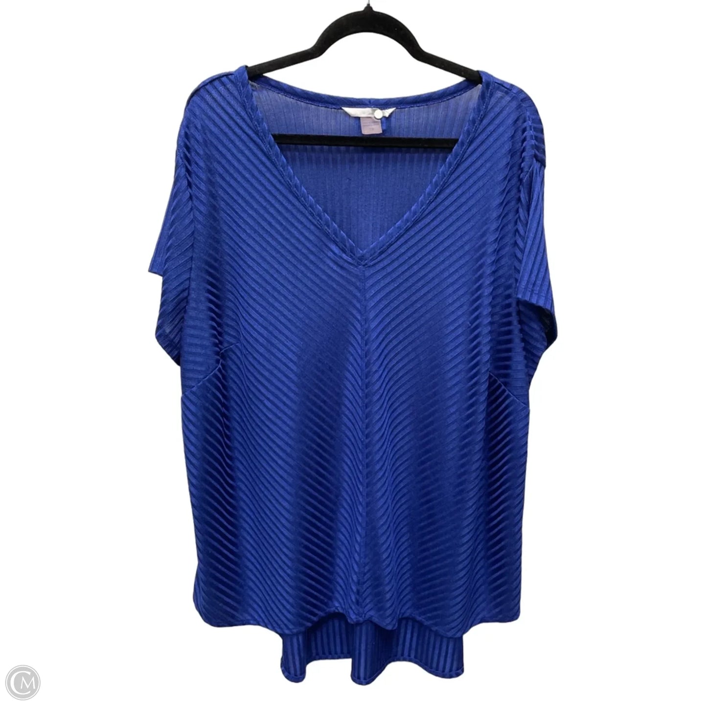 Blouse Short Sleeve By Nygard Peter In Blue, Size: 3x