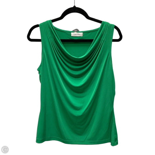 Blouse Sleeveless By Calvin Klein In Green, Size: M