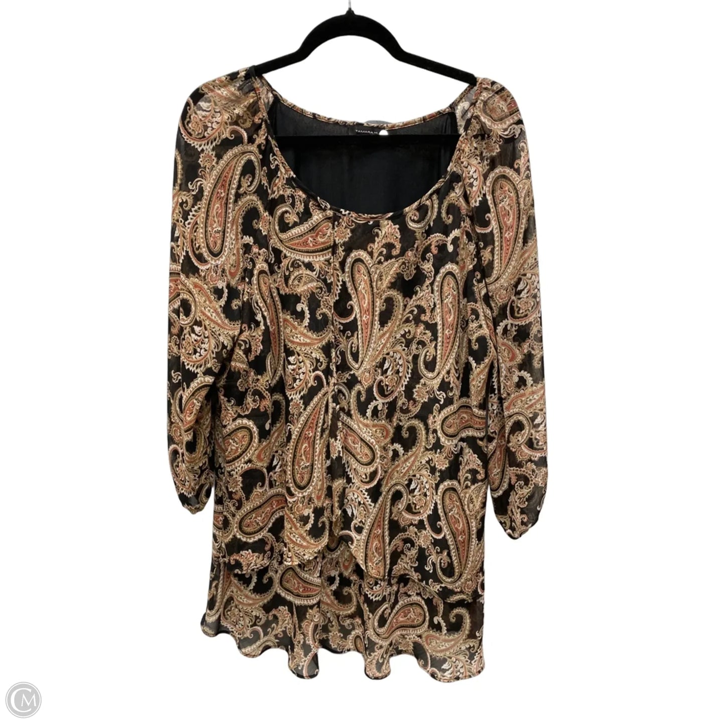 Tunic Long Sleeve By Tamara H In Floral Print, Size: 2x