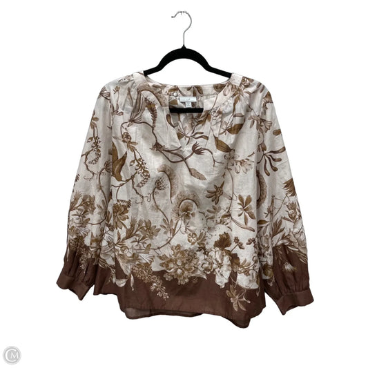 Top Long Sleeve By J. Jill In Floral Print, Size: M