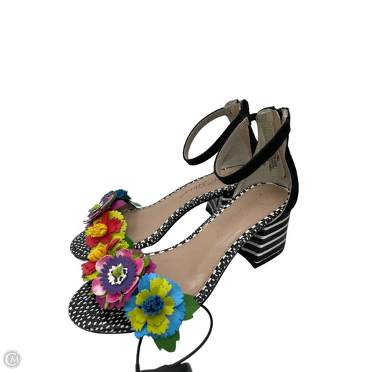 Sandals Heels Block By Betsey Johnson In Floral Print, Size: 6