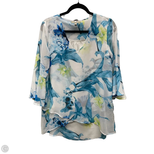 Tunic Long Sleeve By Joan Vass In Floral Print, Size: M