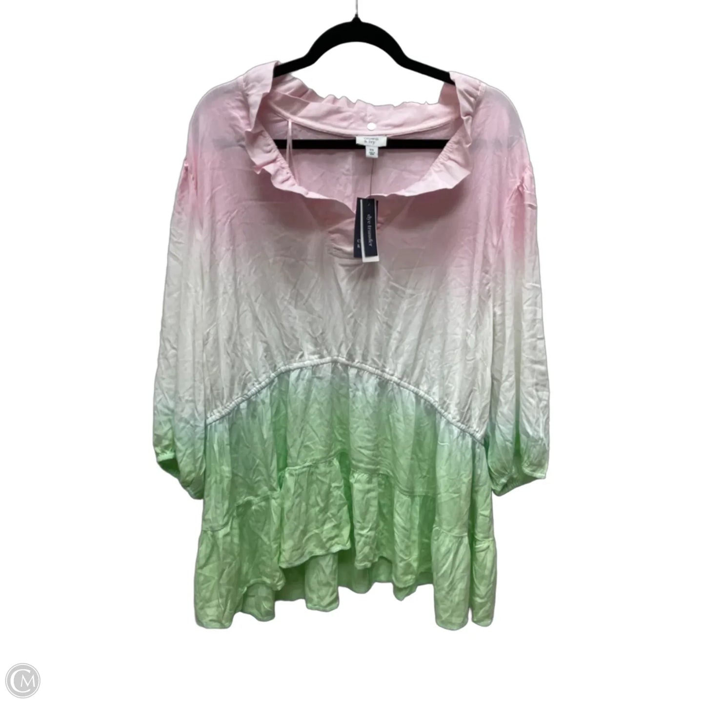 Top 3/4 Sleeve By Crown And Ivy In Tie Dye Print, Size: 3x