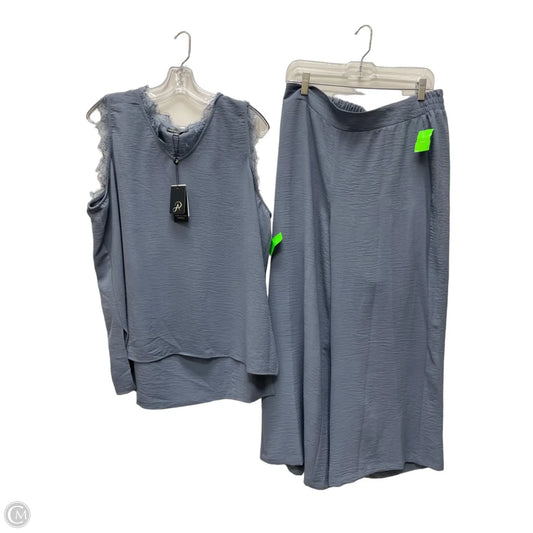 Pants Set 2pc By Adrianna Papell In Blue, Size: L/XL