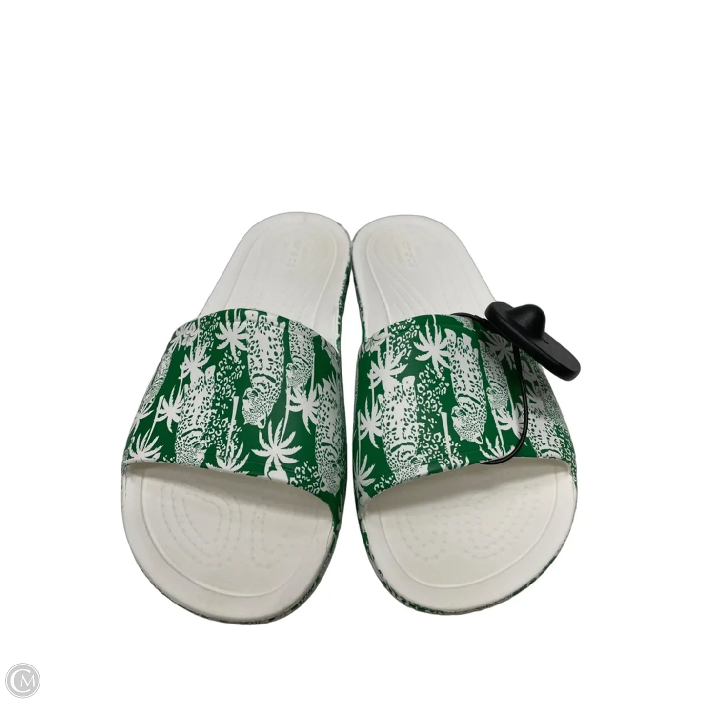 Sandals Flats By Crocs In Tropical Print, Size: 10