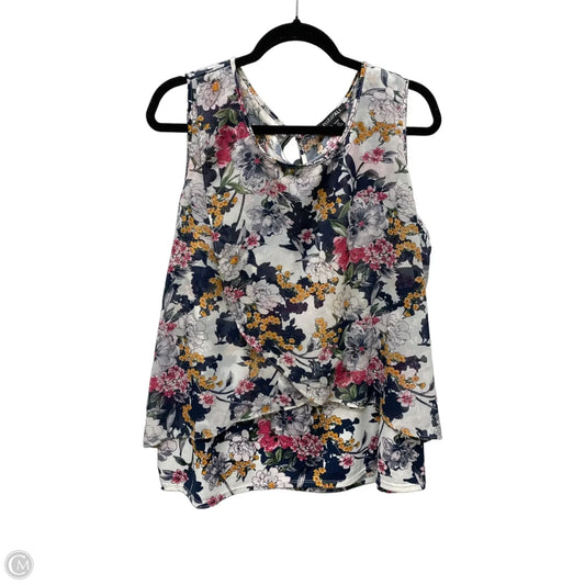 Blouse Sleeveless By Roz And Ali In Floral Print, Size: 2x