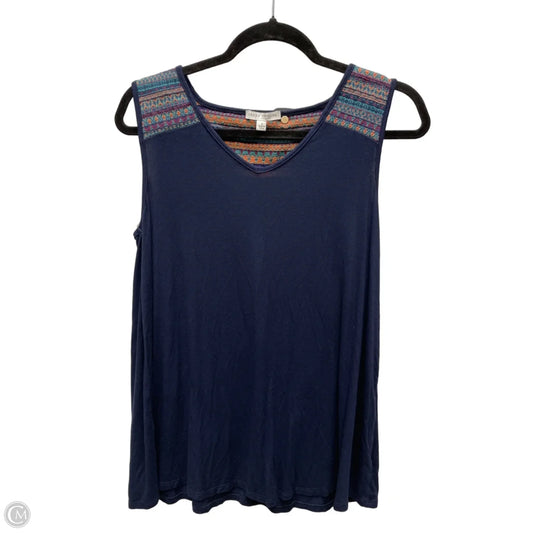 Top Sleeveless By Green Envelope In Navy, Size: L