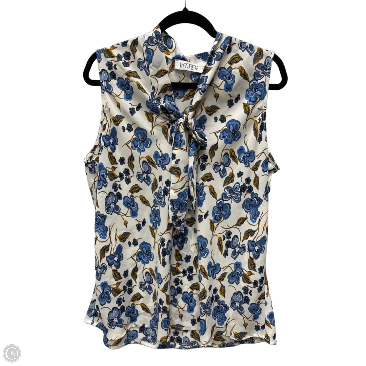 Blouse Sleeveless By Kasper In Floral Print, Size: Xl