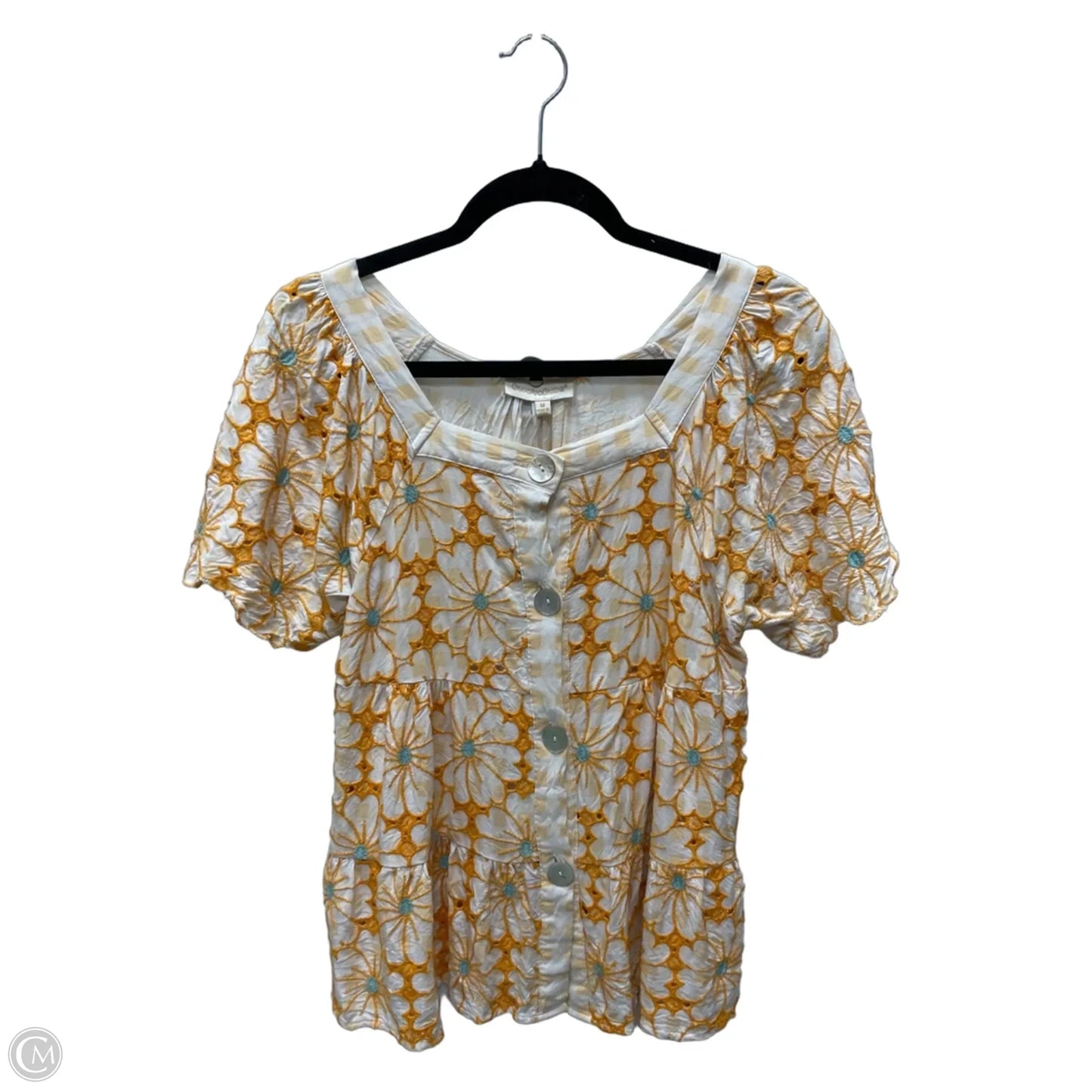 Top Short Sleeve By Grand And Greene In Floral Print, Size: M