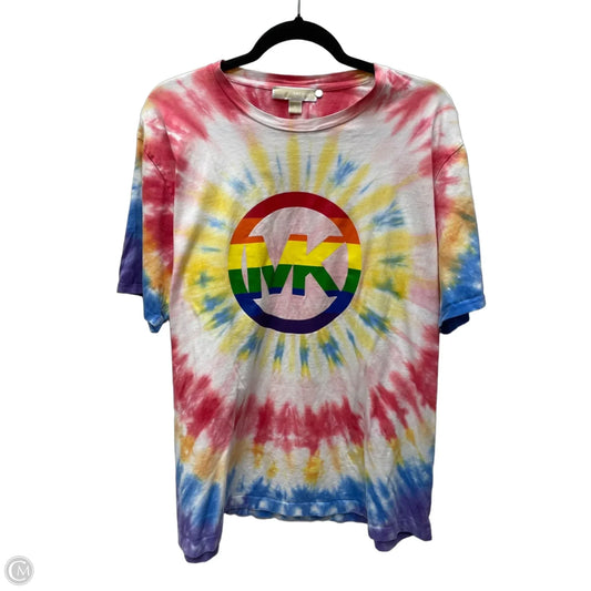 Top Short Sleeve Basic By Michael By Michael Kors In Tie Dye Print, Size: Xl