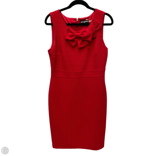 Dress Designer By Karl Lagerfeld In Red, Size: M