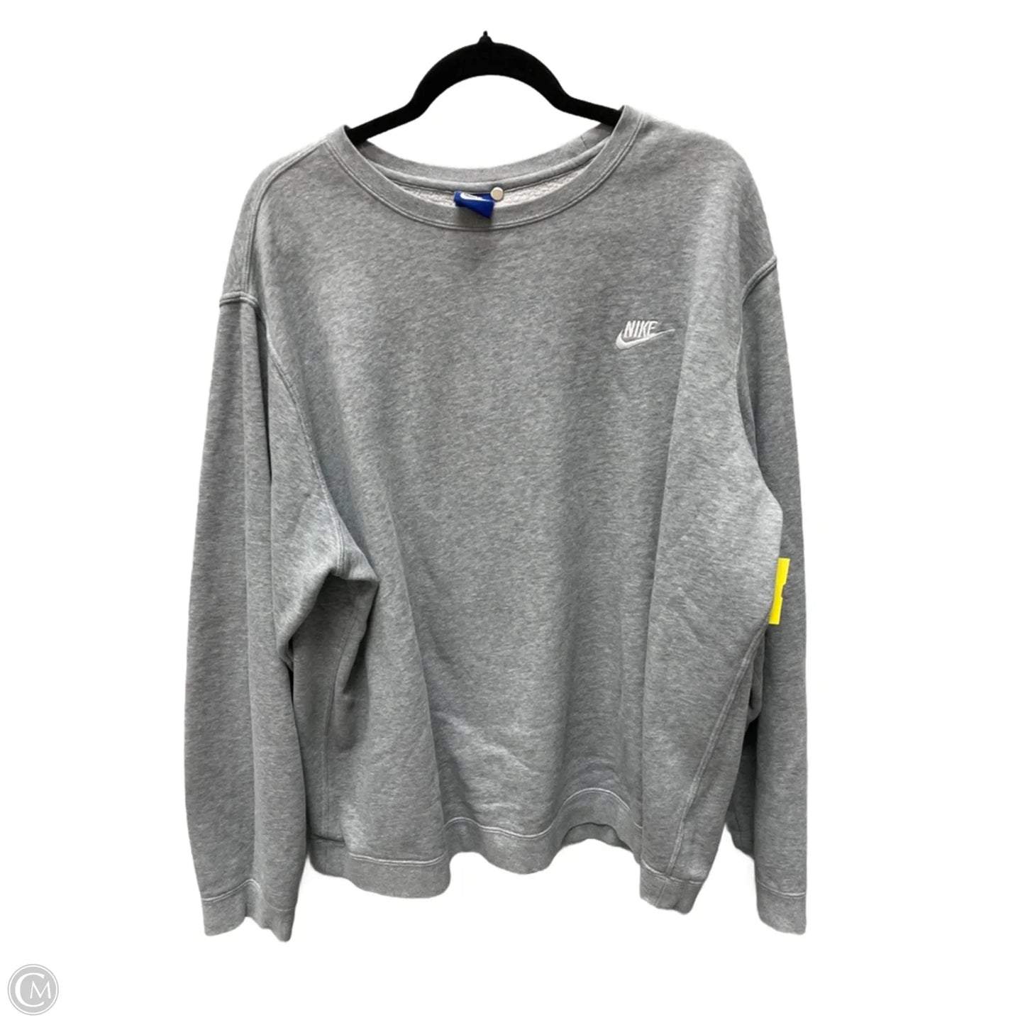 Sweatshirt Crewneck By Nike In Grey, Size: 2x