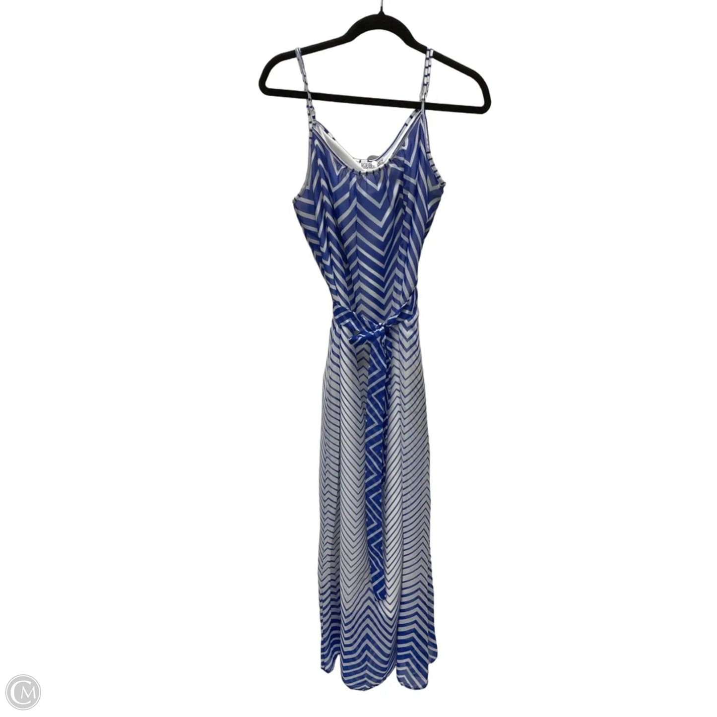 Dress Casual Maxi By Robbie Bee In Blue & White, Size: M