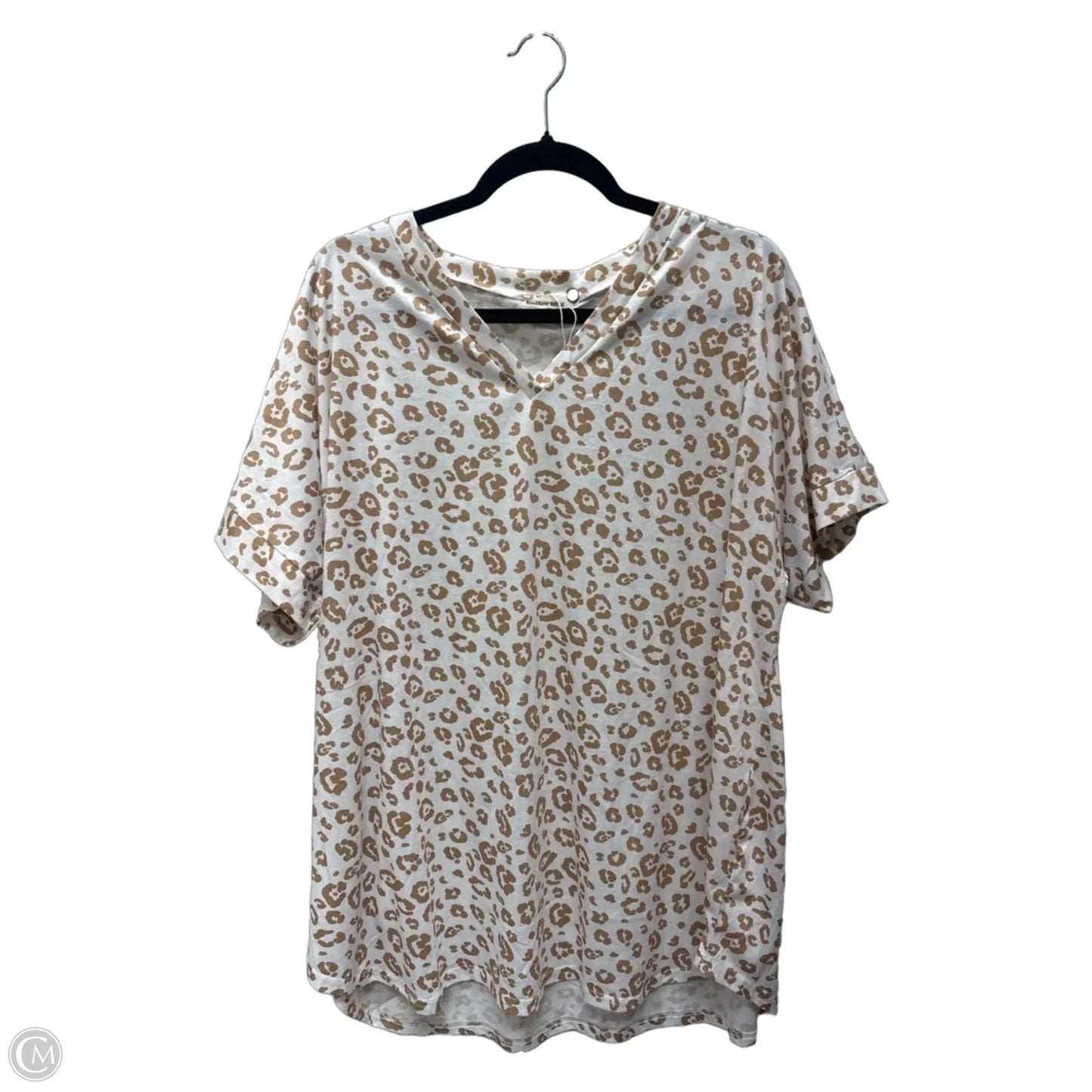 Top Short Sleeve By Southern Stitch In Animal Print, Size: 2x
