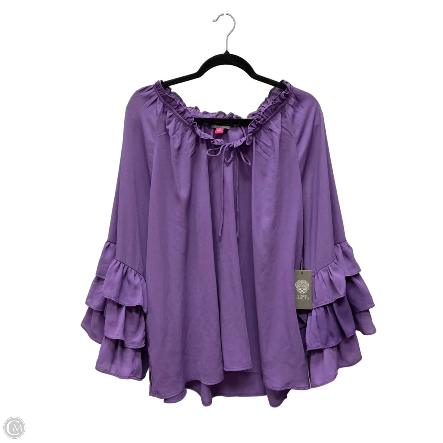 Blouse 3/4 Sleeve By Vince Camuto In Purple, Size: 3x
