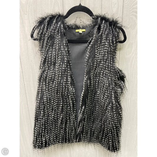 Vest Faux Fur & Sherpa By Gianni Bini In Black & Grey, Size: S