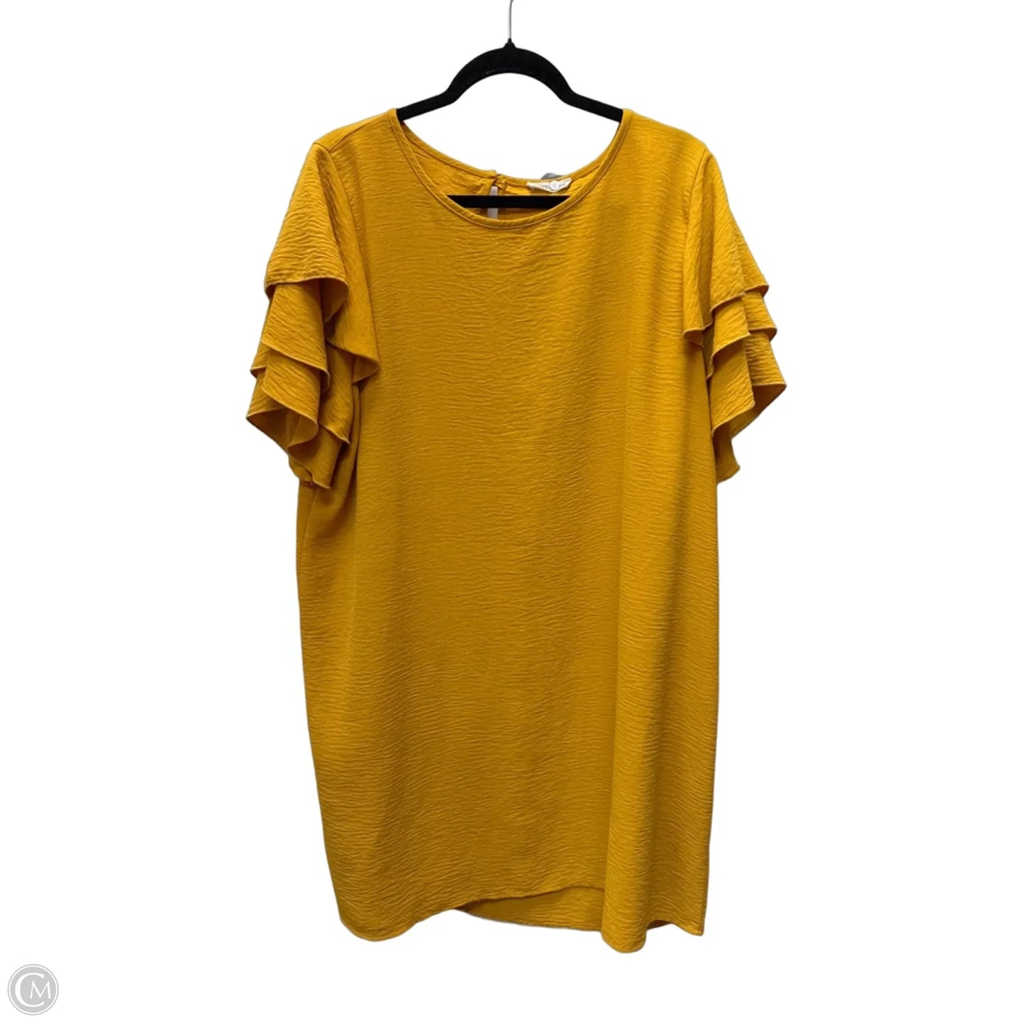 Dress Casual Short By Chicsoul In Yellow, Size: 1x
